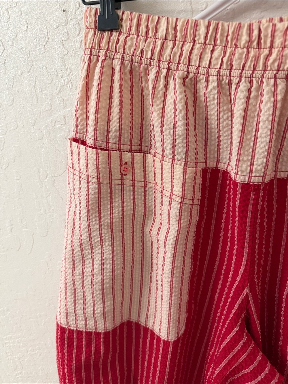 Free People Intimately Stripes Red Pocket Balloon Barrel Parachute Pants small - Picture 3 of 5